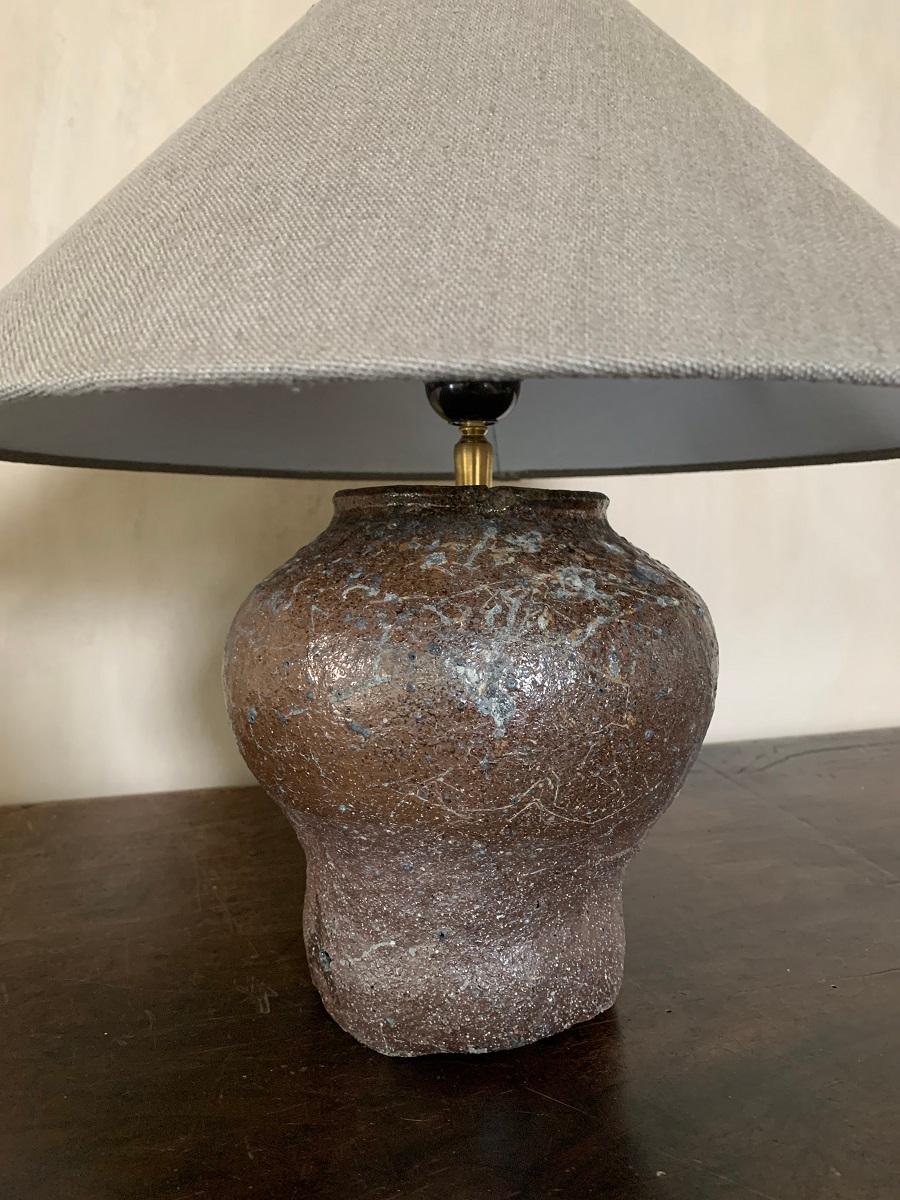 19th Century Chinese Rice Pot Table Lamp In Good Condition In Vosselaar, BE
