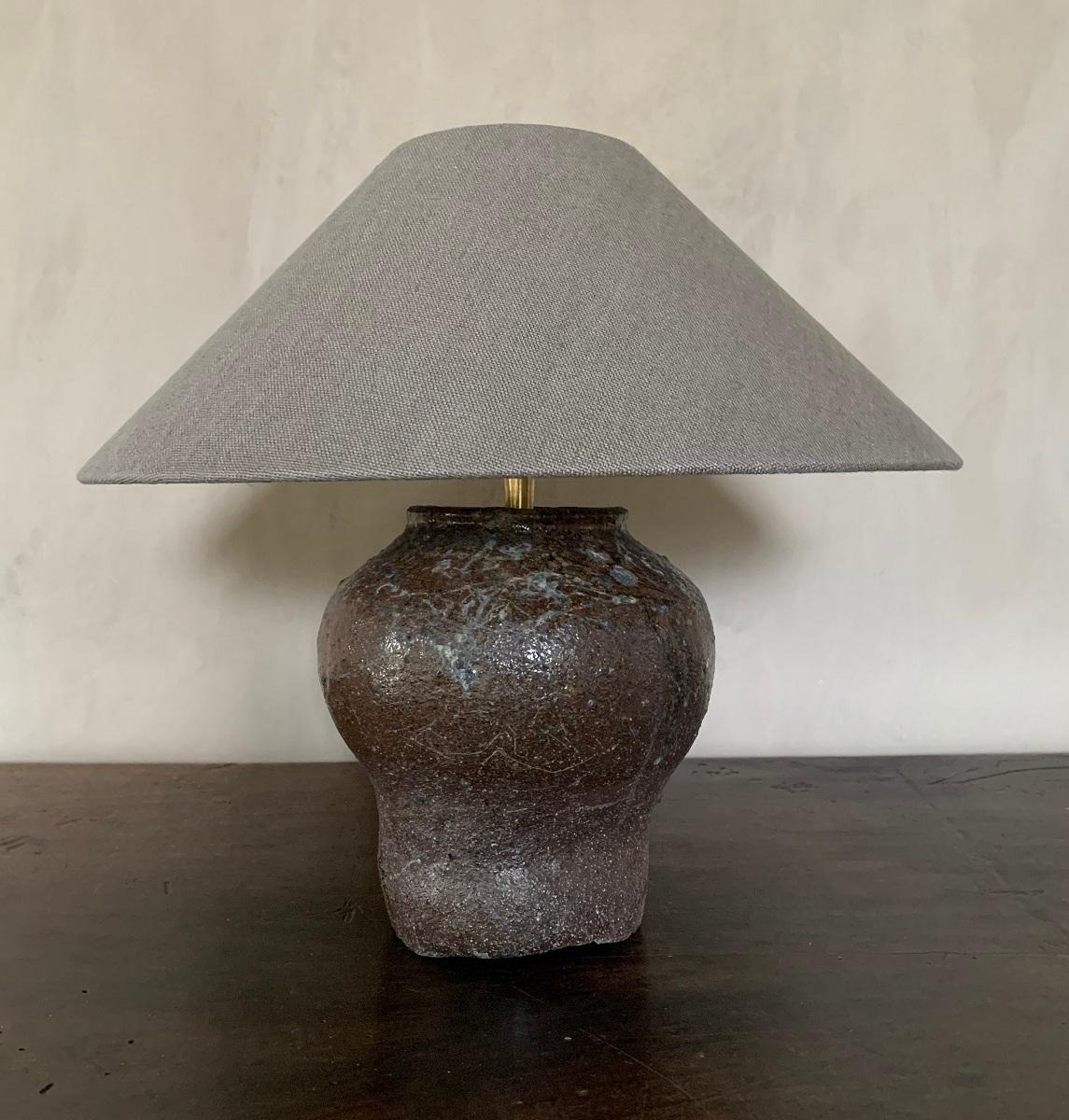 19th Century Chinese Rice Pot Table Lamp 3