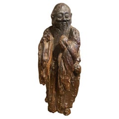 19th Century Chinese Root Carving of Shou Lao, God of Longevity