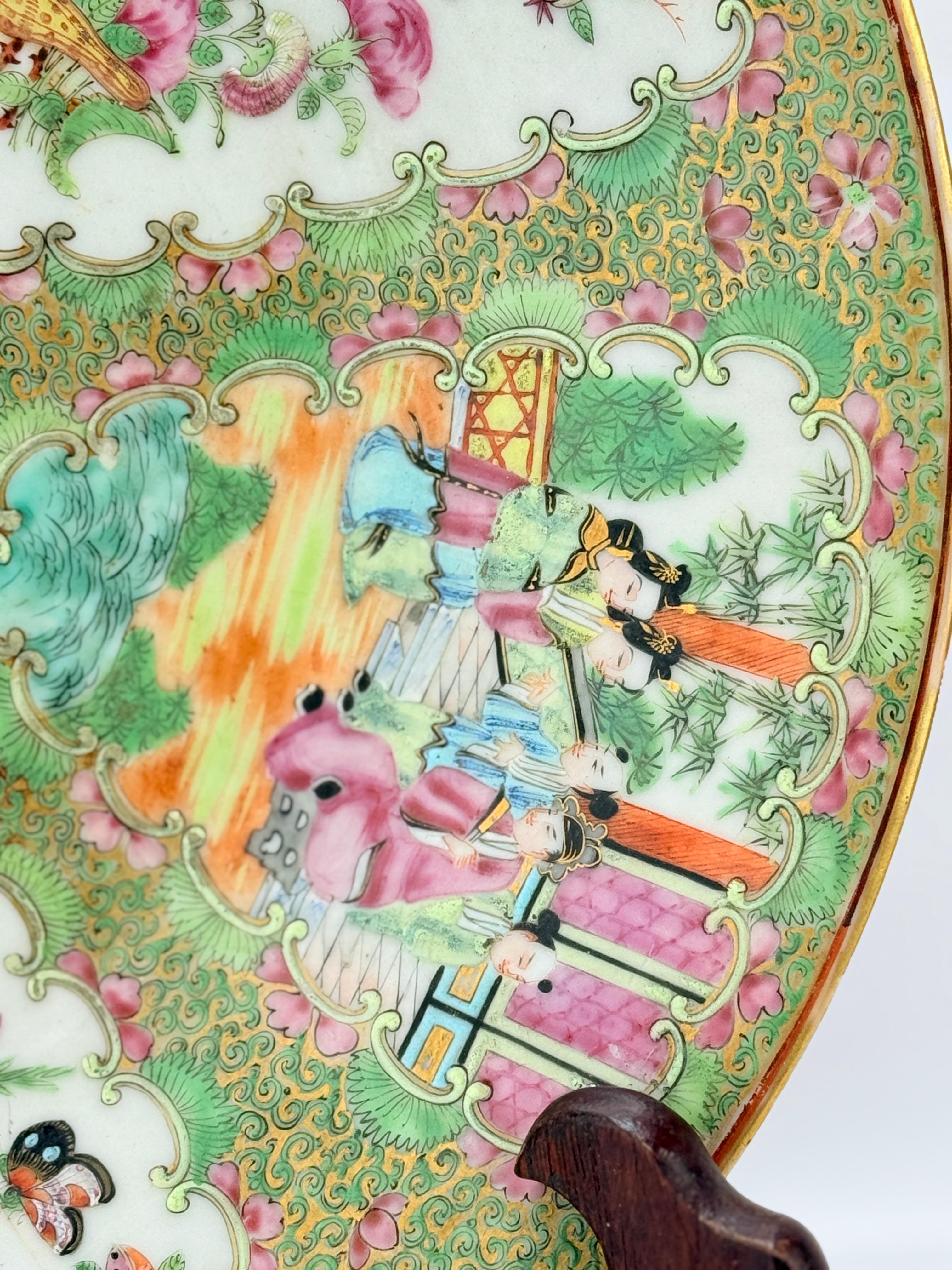 19th Century, Chinese Rose Medallion Porcelain Platter 13.5