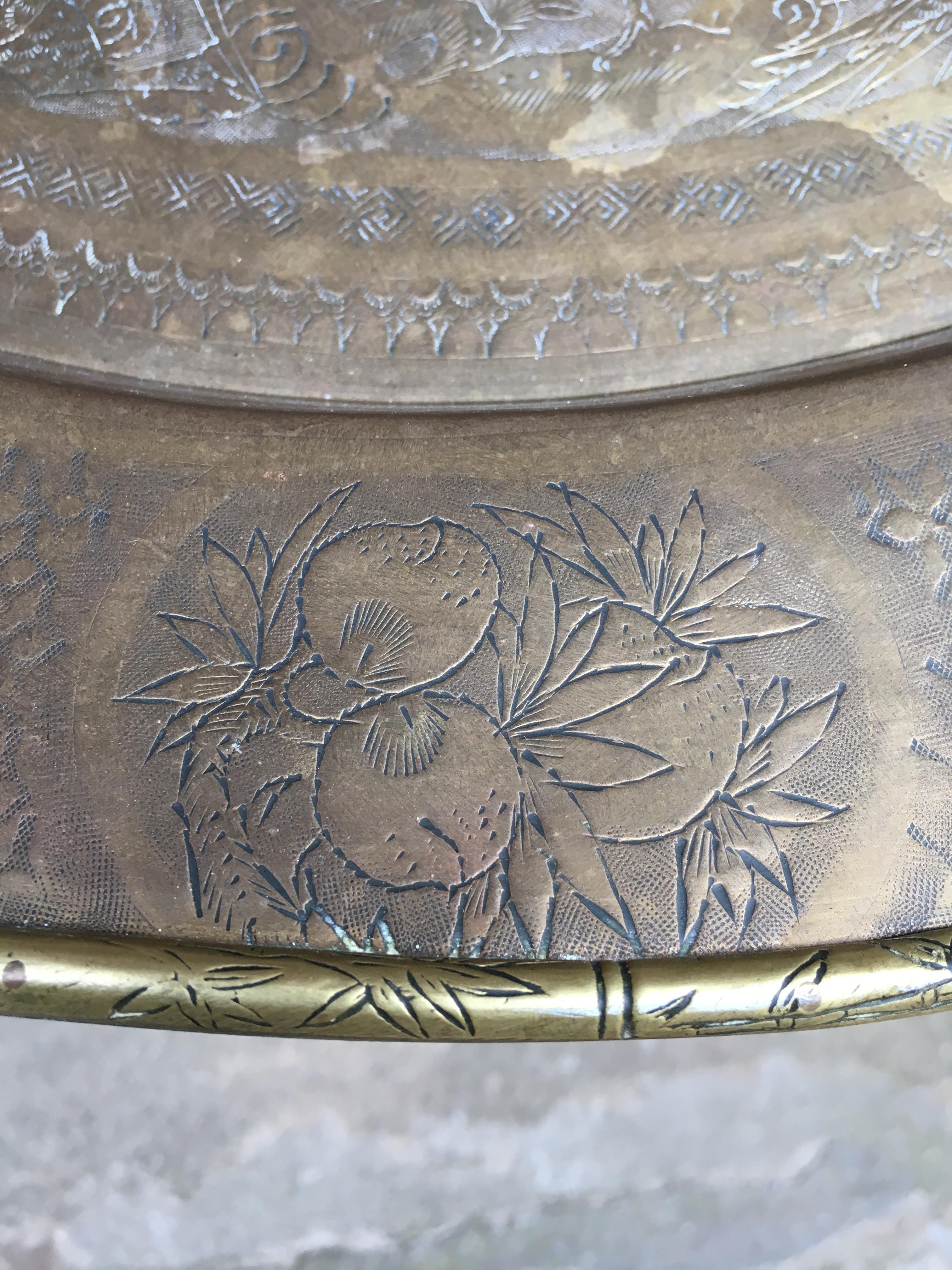 19th Century Chinese Rosewood and Brass Folding Table 5