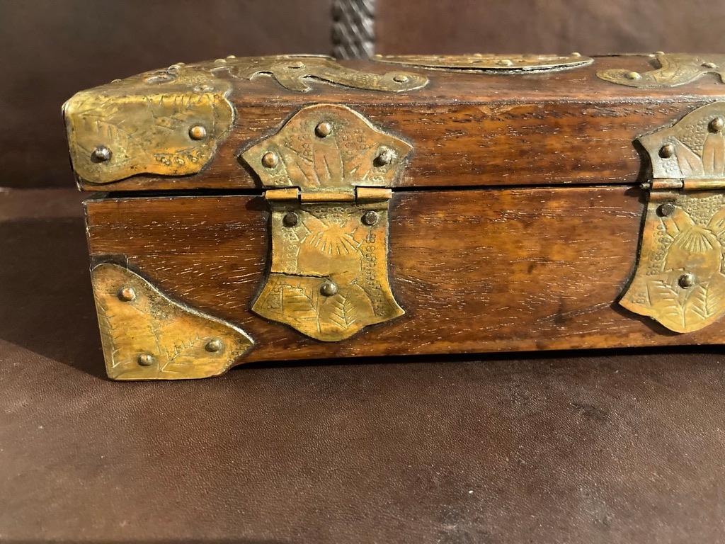 19th Century Chinese Rosewood Box with Copper Mounts 8