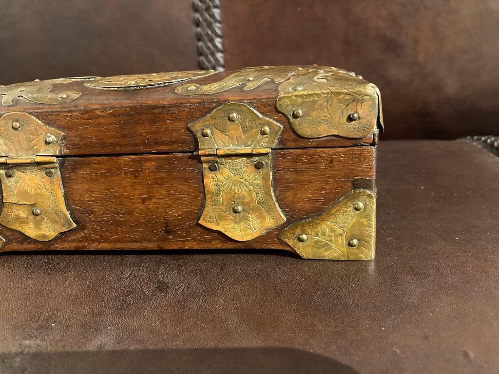19th Century Chinese Rosewood Box with Copper Mounts 9