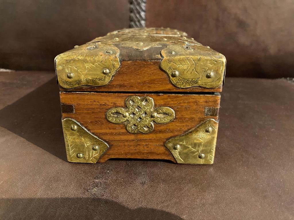 19th Century Chinese Rosewood Box with Copper Mounts 1