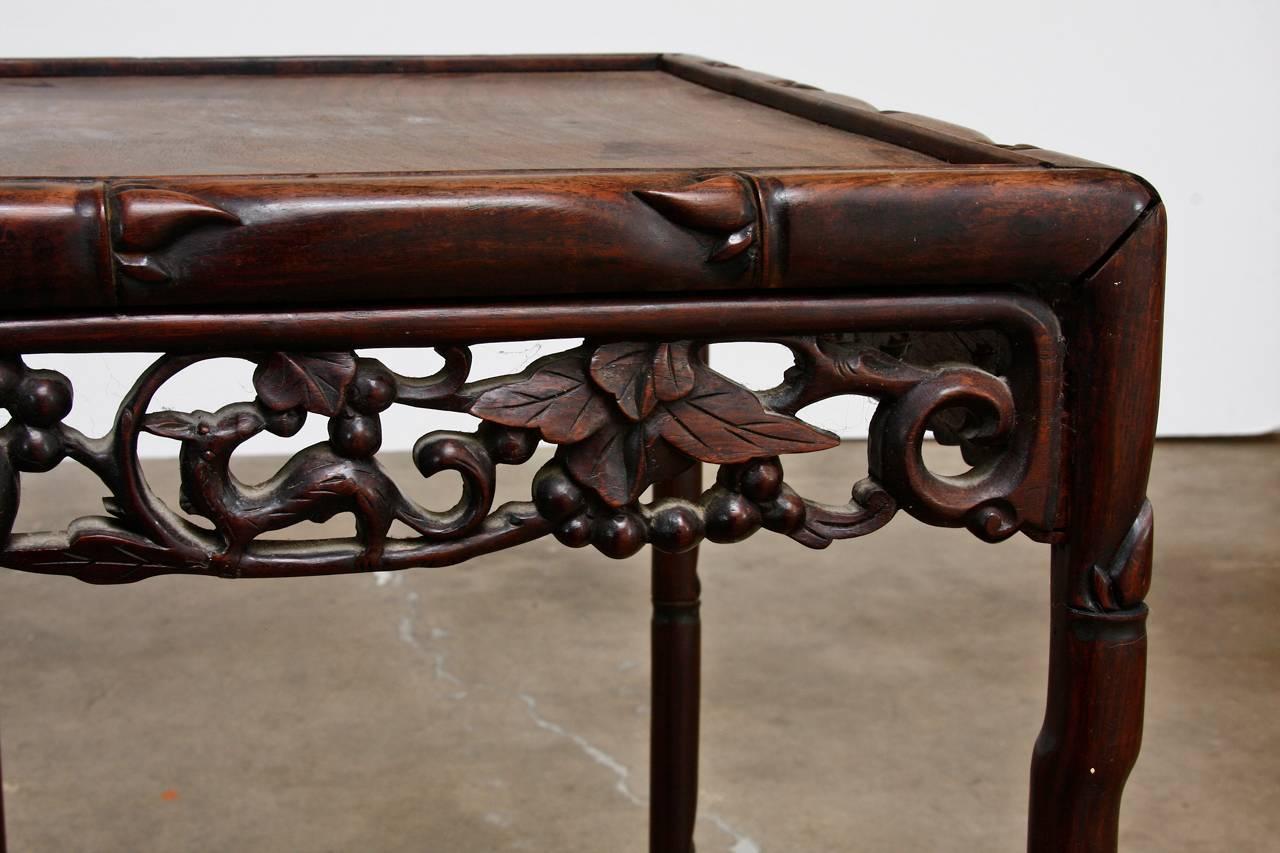 19th Century Chinese Rosewood Carved Tea Table 4