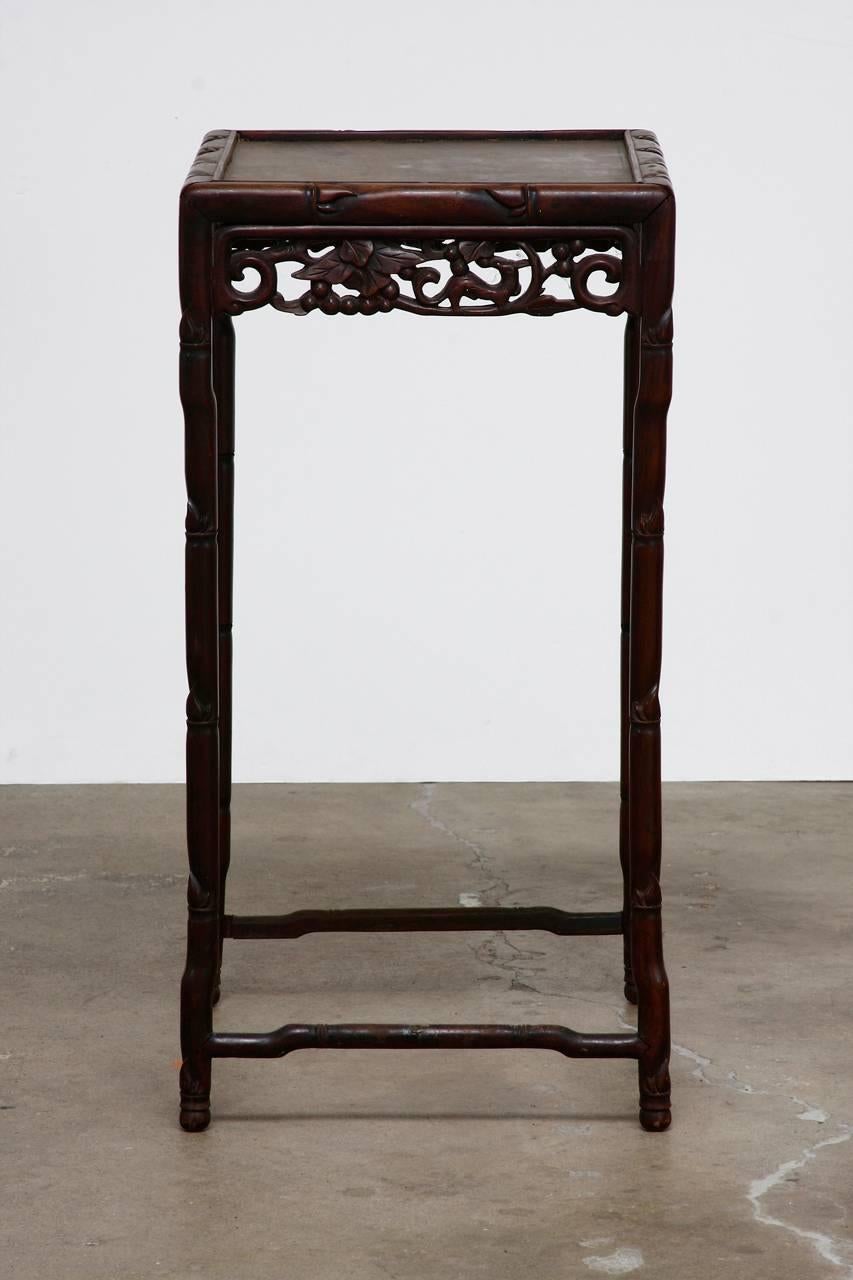 Qing 19th Century Chinese Rosewood Carved Tea Table