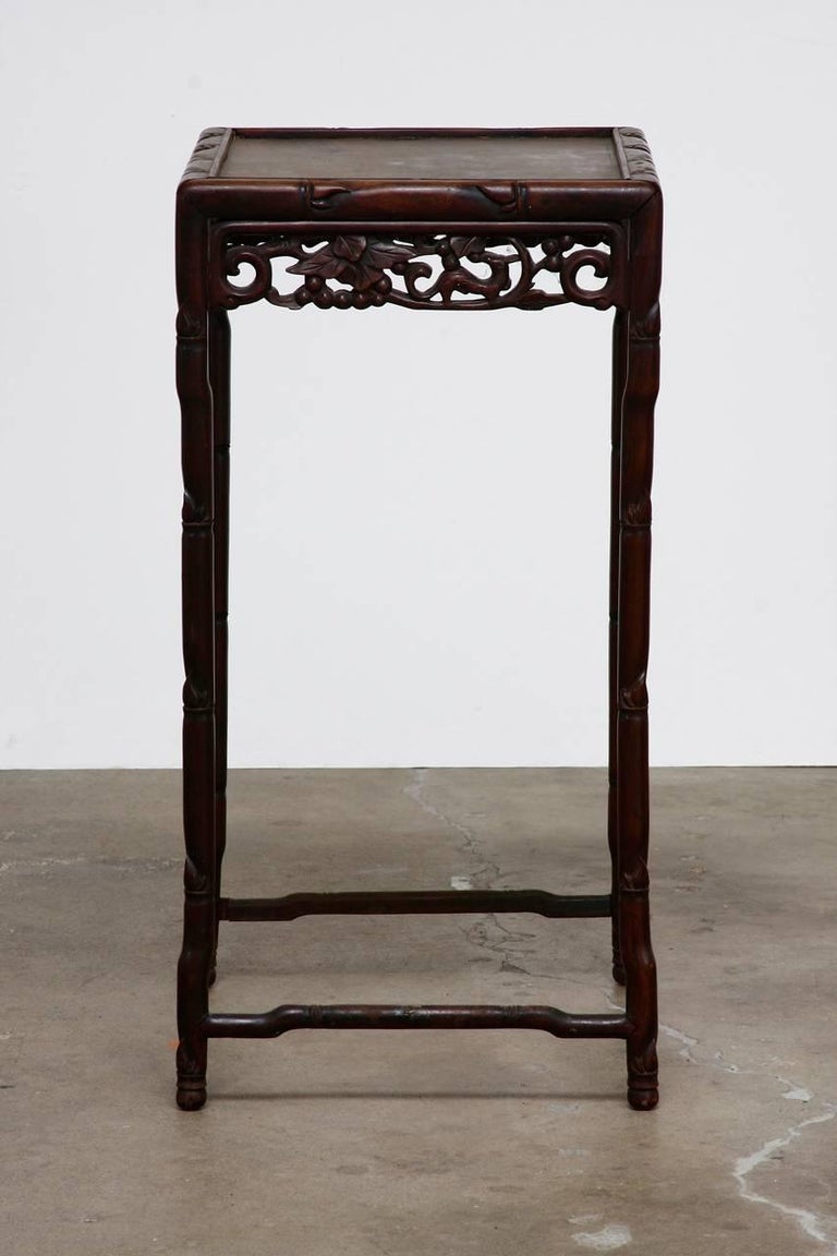 19th Century Chinese Rosewood Carved Tea Table at 1stDibs