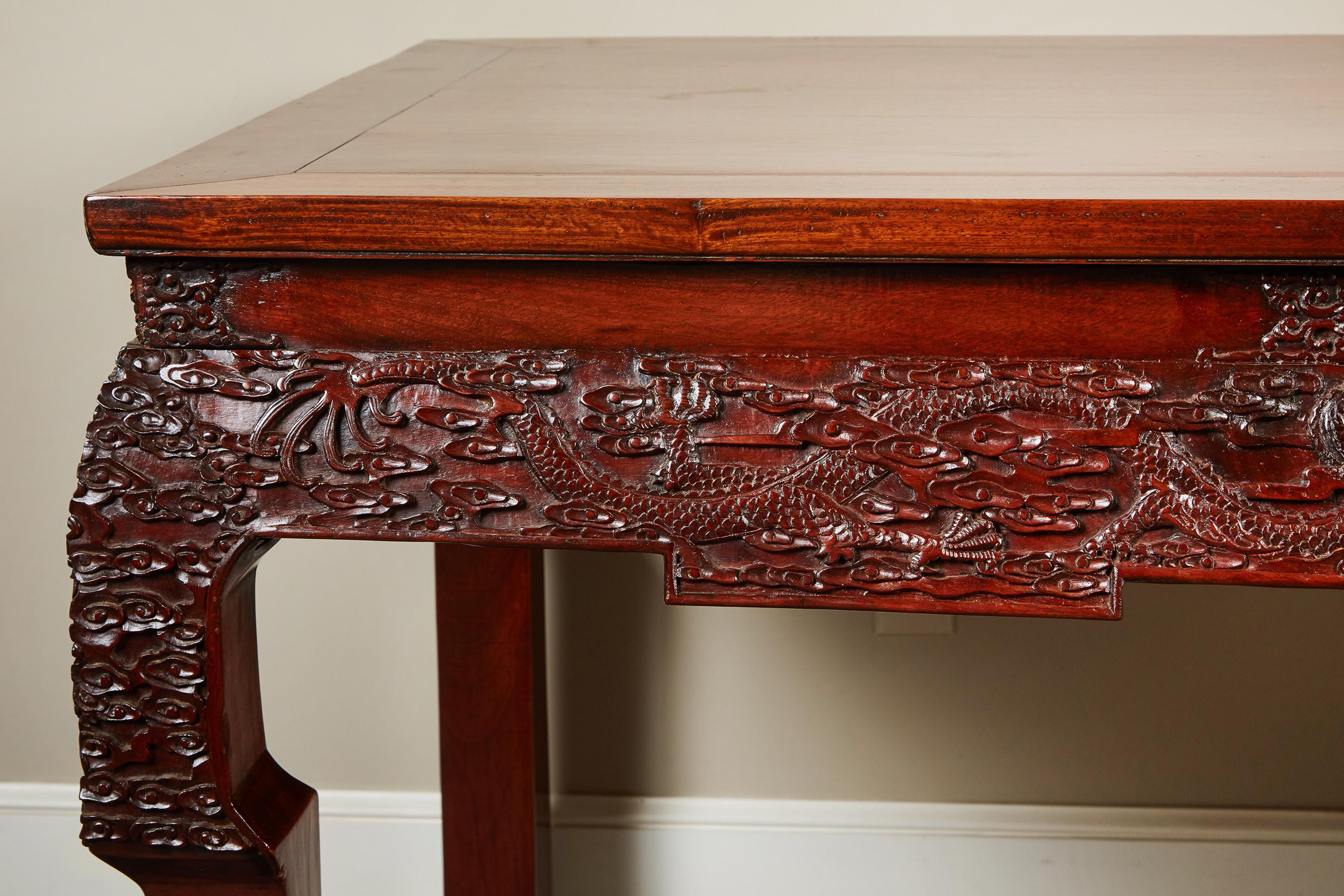 19th Century Chinese Rosewood Console Table In Good Condition In Pasadena, CA