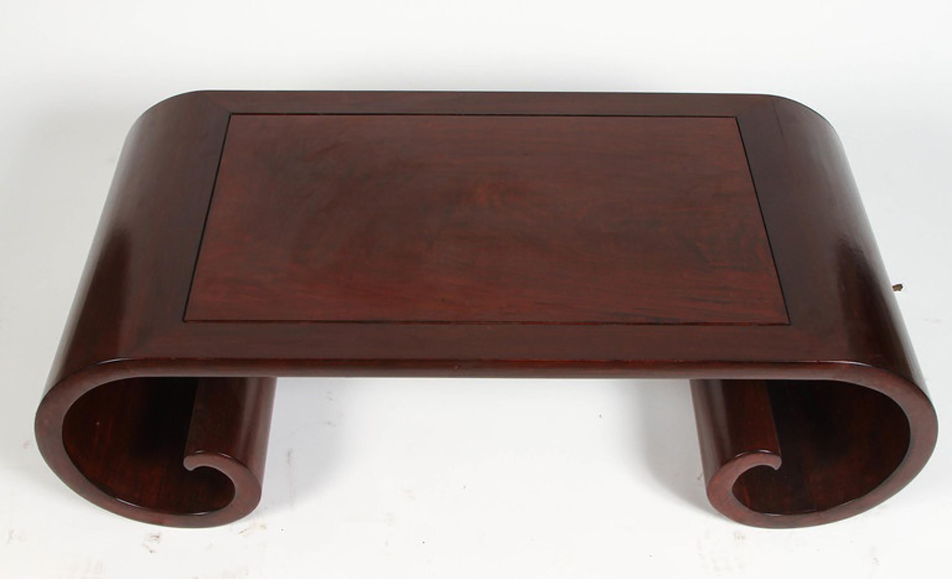 19th Century Chinese Rosewood Scroll Table 1