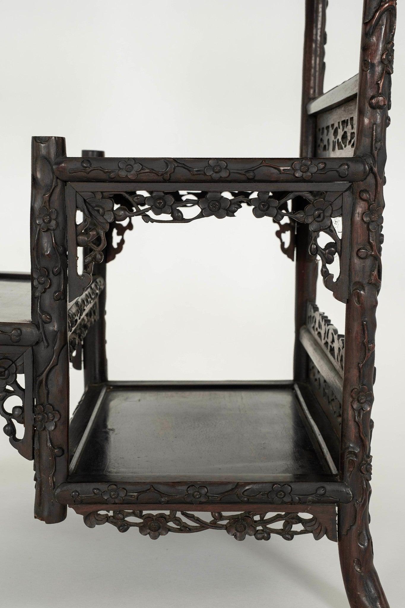19th Century Chinese Rosewood Vitrine For Sale 9