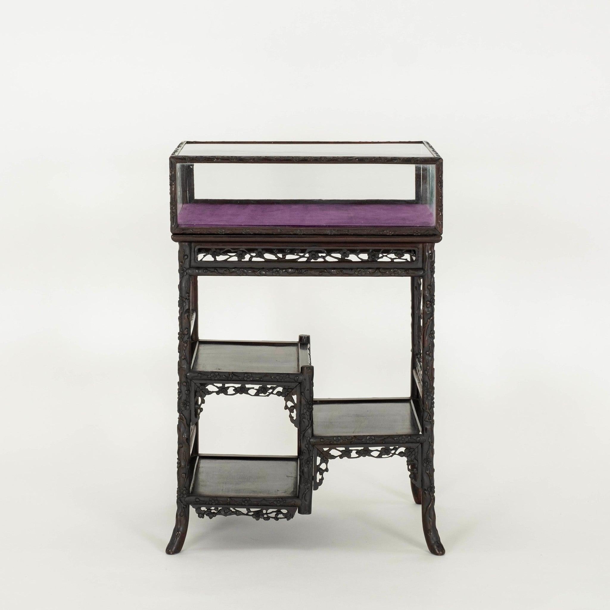 19th Century Chinese Rosewood Vitrine In Good Condition For Sale In Houston, TX