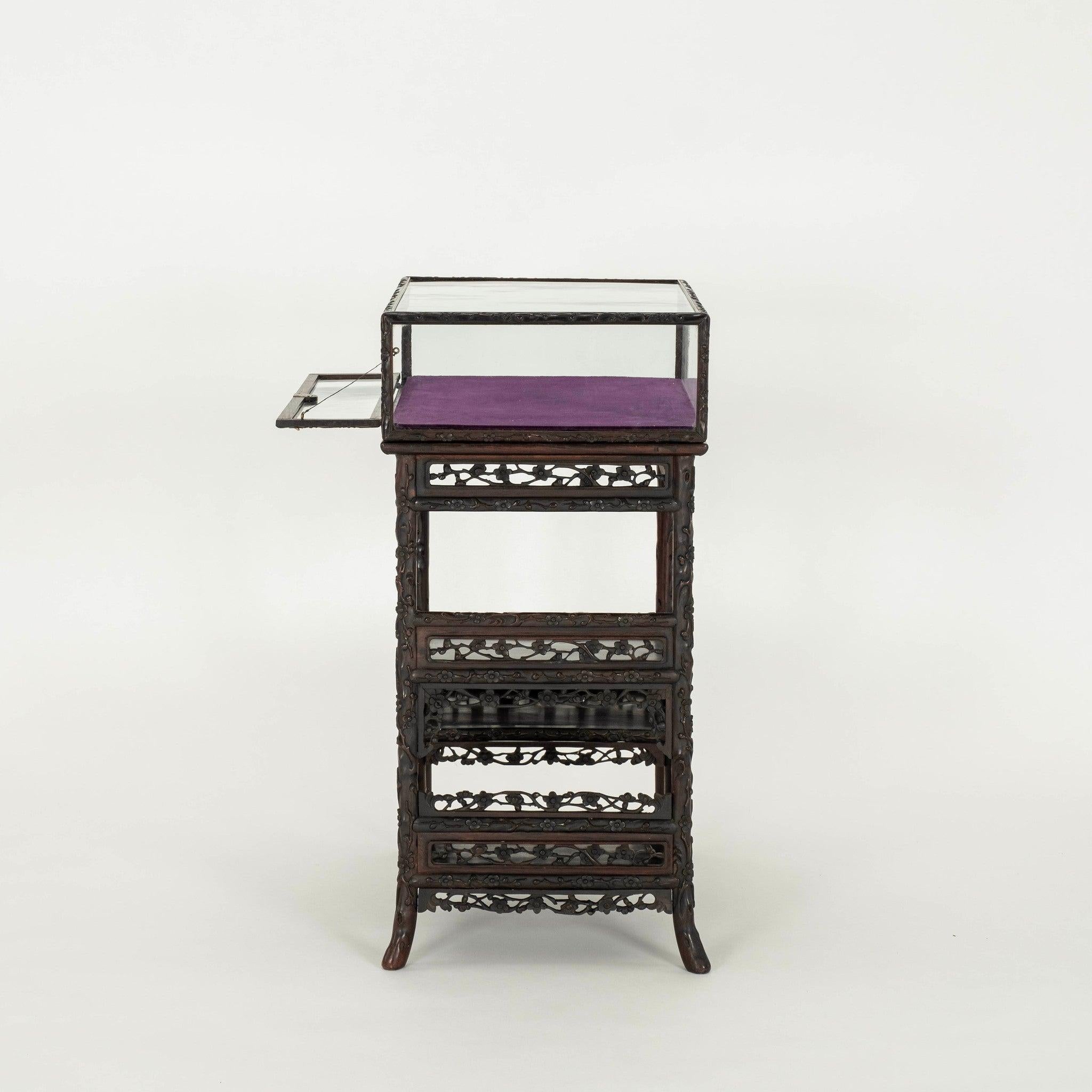 19th Century Chinese Rosewood Vitrine For Sale 1