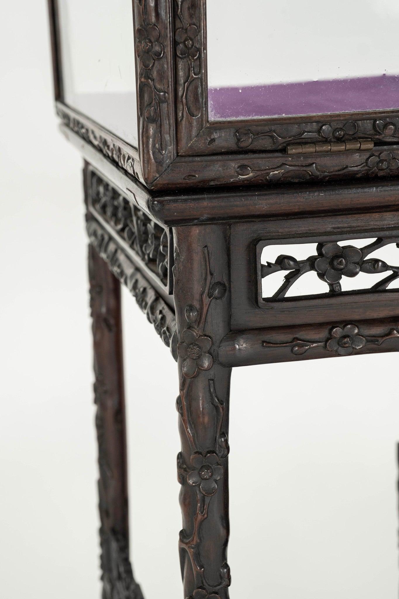 19th Century Chinese Rosewood Vitrine For Sale 4
