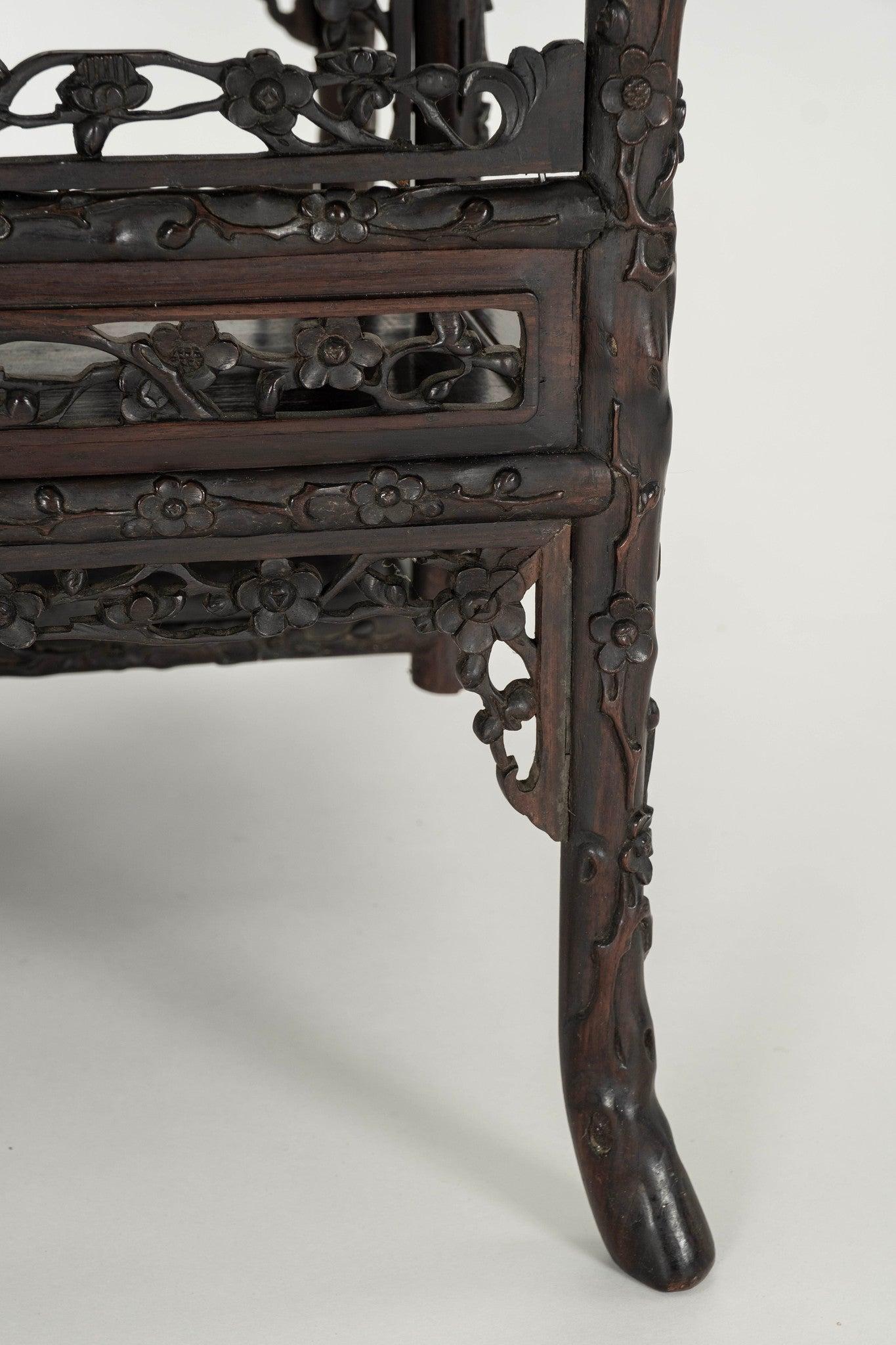19th Century Chinese Rosewood Vitrine For Sale 5