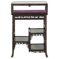 Chinesische Rosenholz-Vitrine aus dem 19. Jahrhundert