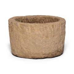 19th Century Chinese Round Limestone Basin