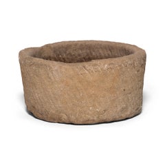 19th Century Chinese Round Stone Basin