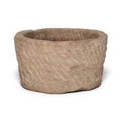 19th Century Chinese Round Stone Basin