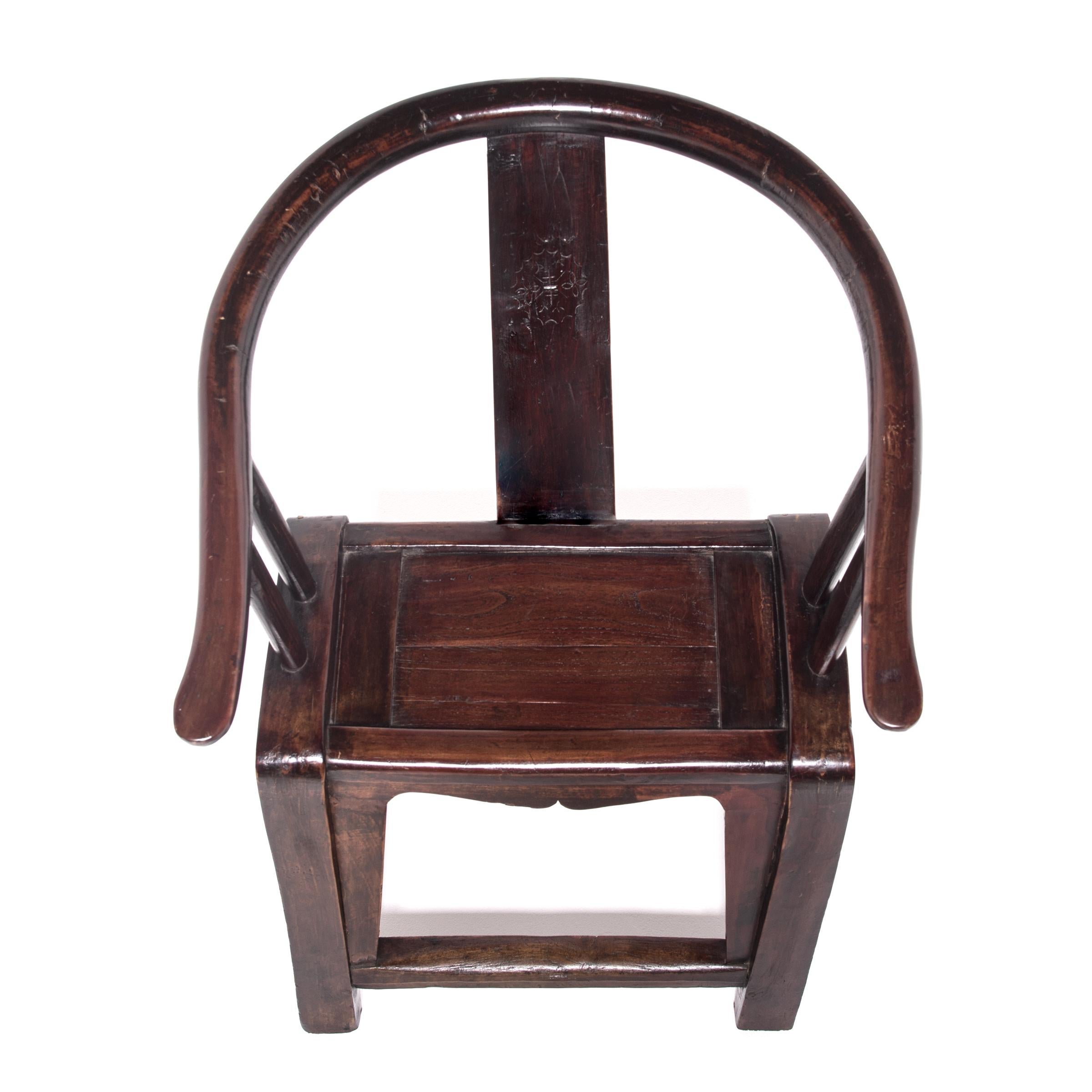 Elm 19th Century Chinese Roundback Chair