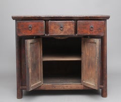 19th Century Chinese Rustic Elm Dresser