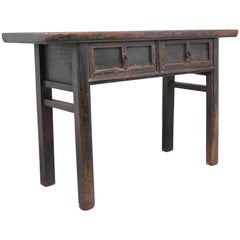 Antique 19th Century Chinese Rustic Hall Table