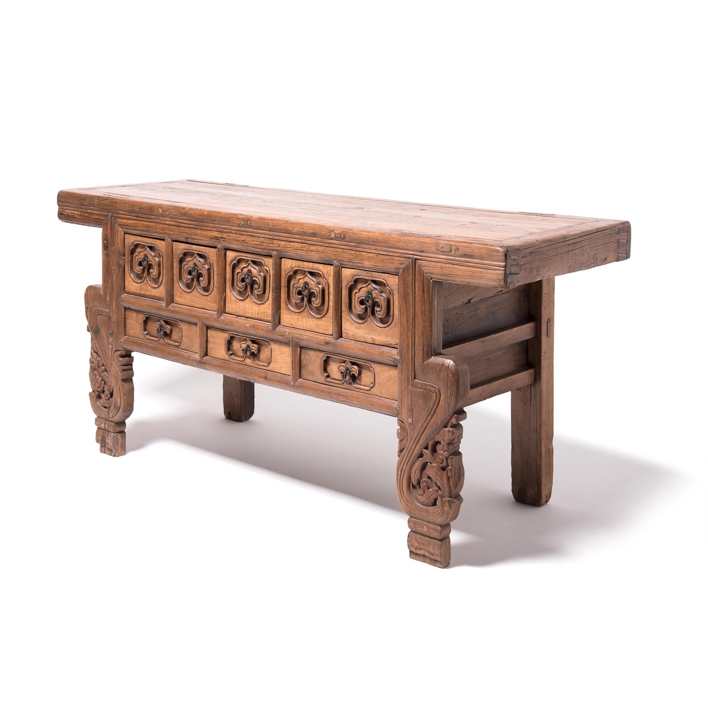 Chinese artisans often weave stories and symbolism into their furniture designs. In Mandarin, the words for 