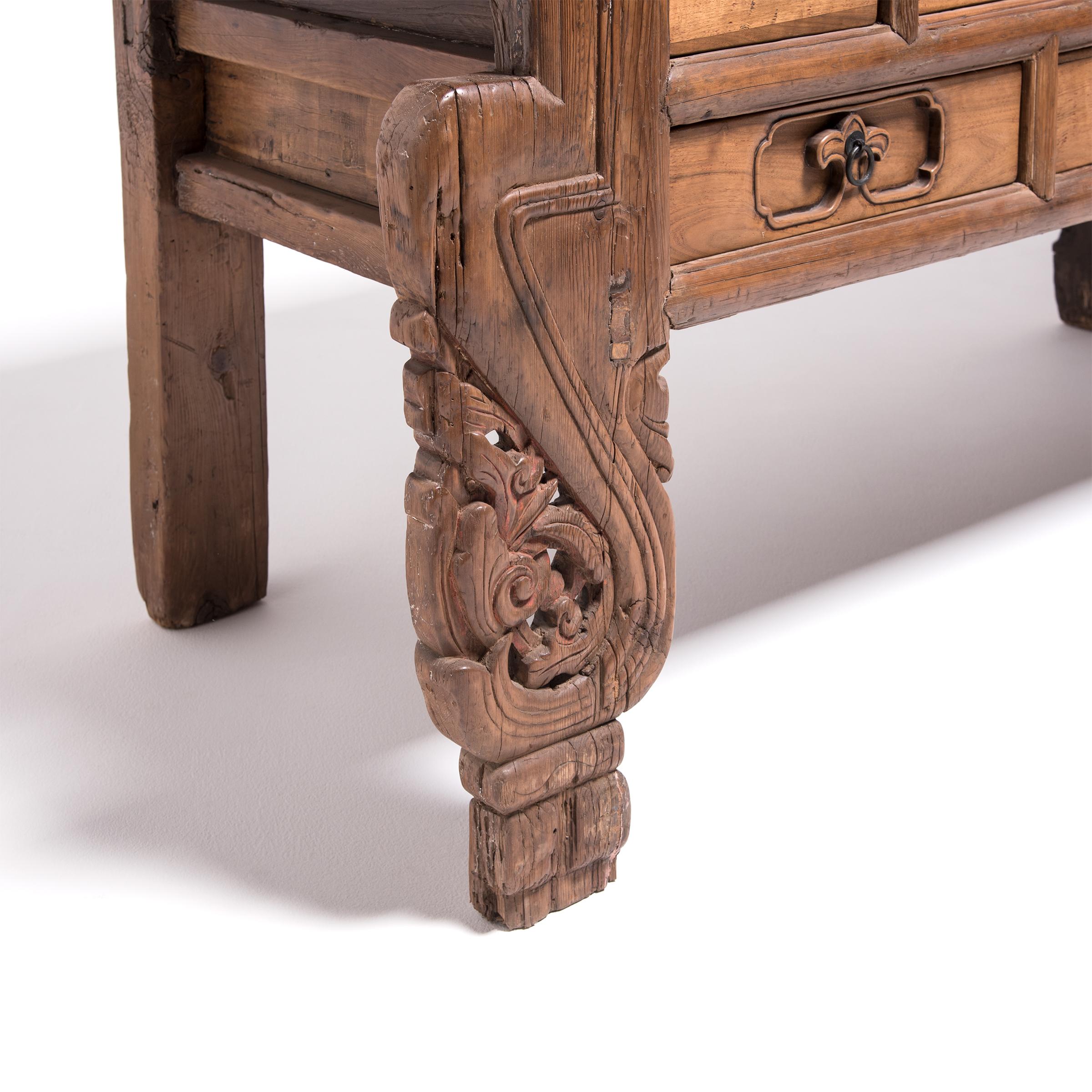 Cypress Chinese Ruyi Altar Coffer, c. 1850 For Sale