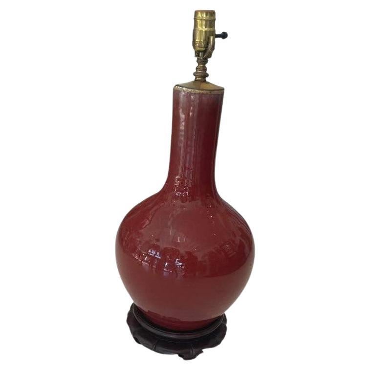 Lampe de table chinoise "Sang Bouef" du 19e siècle