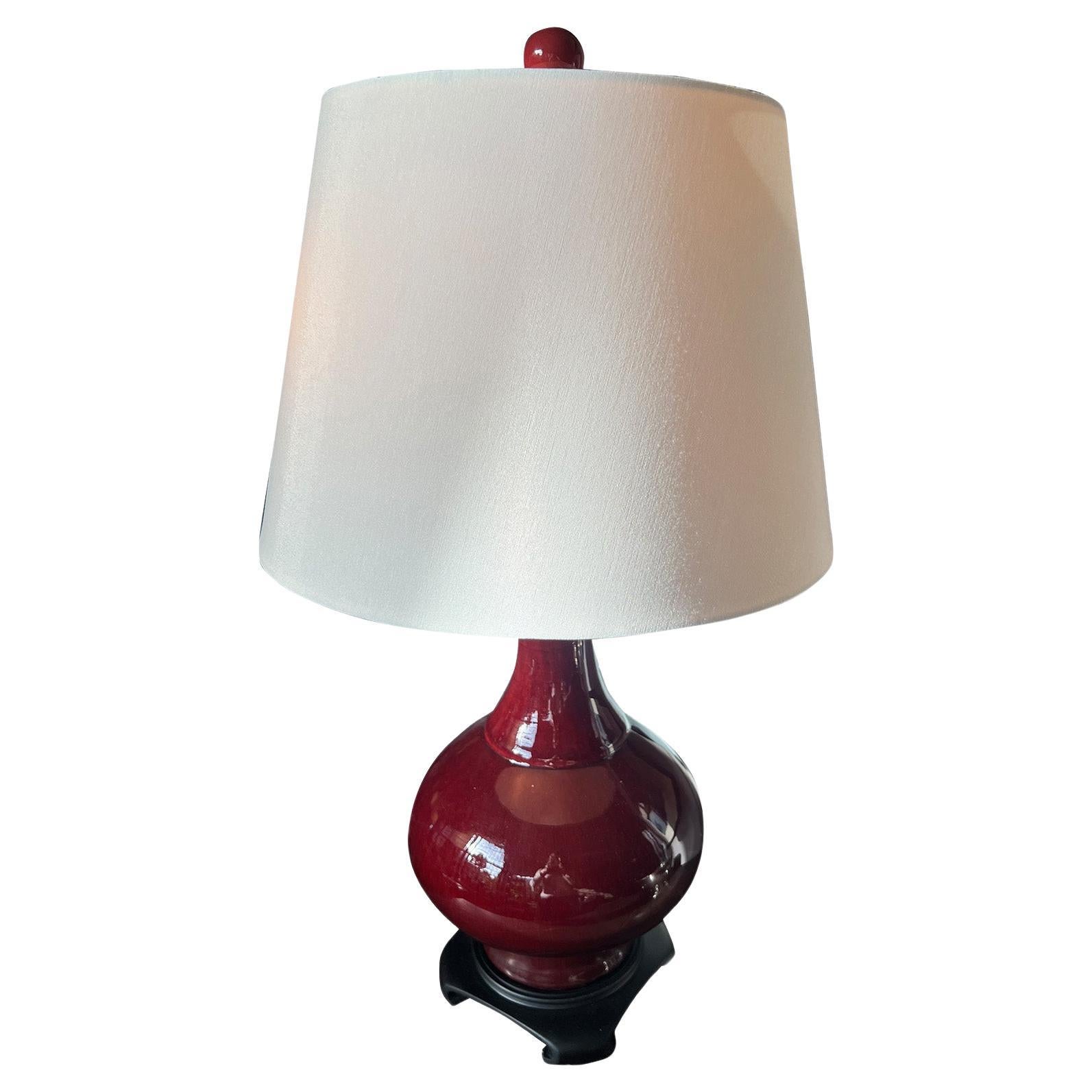 19th Century Chinese Sang de Boeuf Table Lamp For Sale