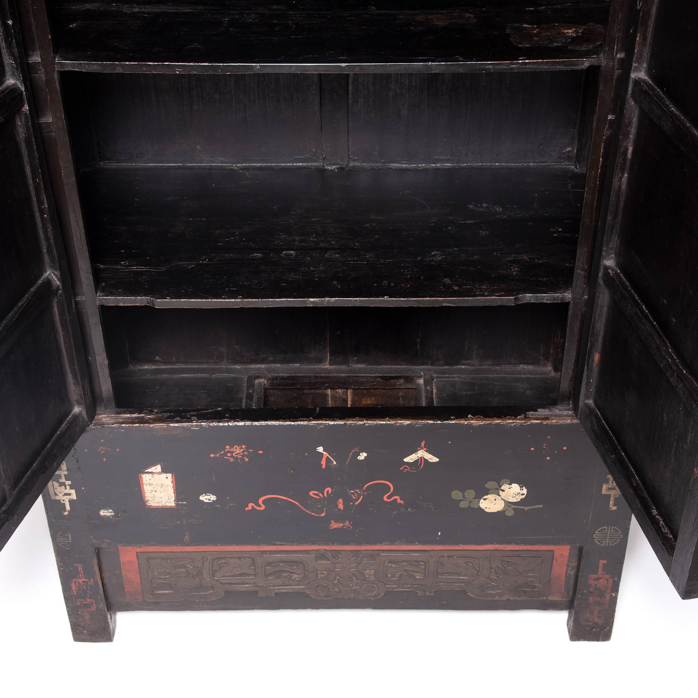 Qing Chinese Painted Scholars' Cabinet, c. 1850