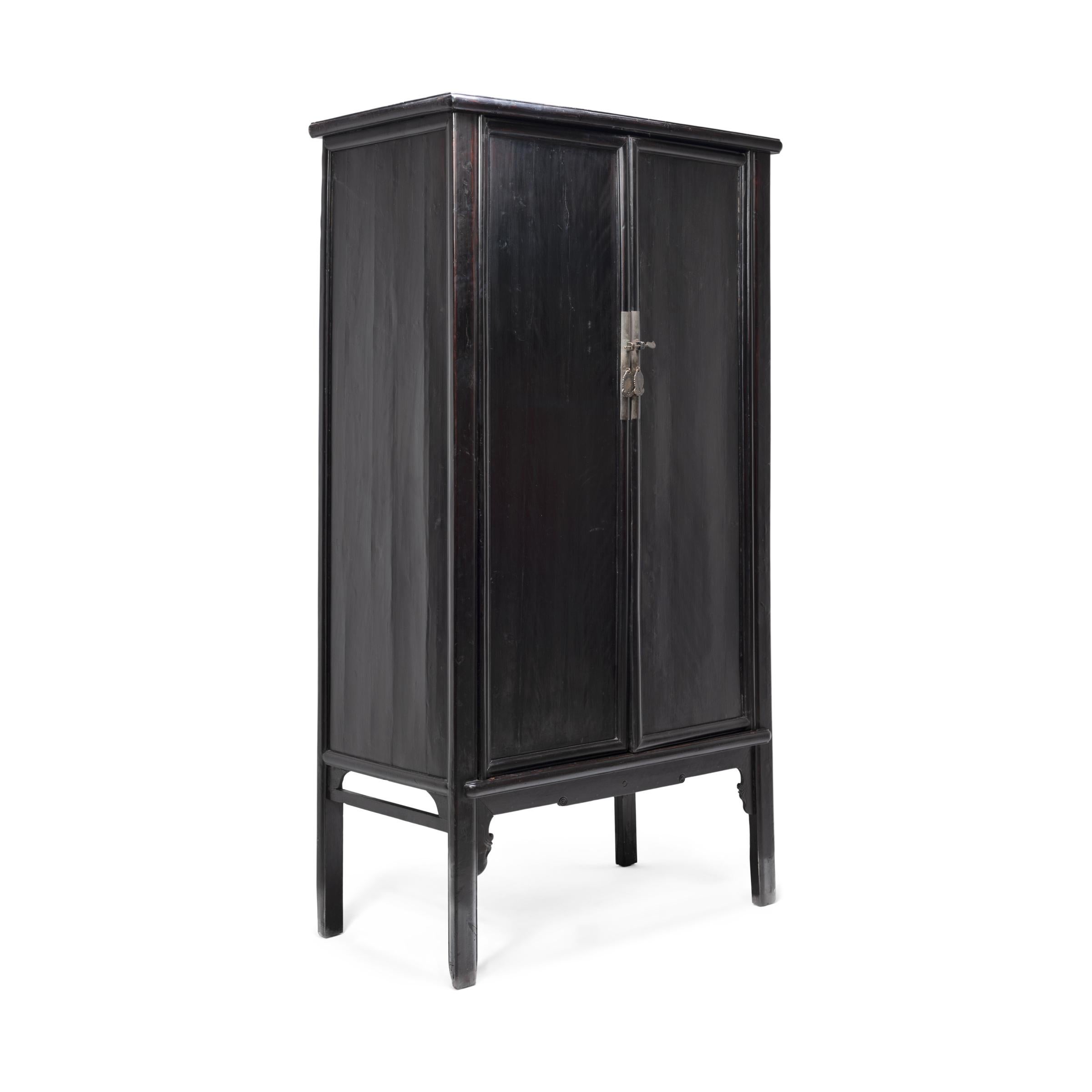 Chinese Black Lacquer Scholar's Cabinet, c. 1850 In Good Condition In Chicago, IL