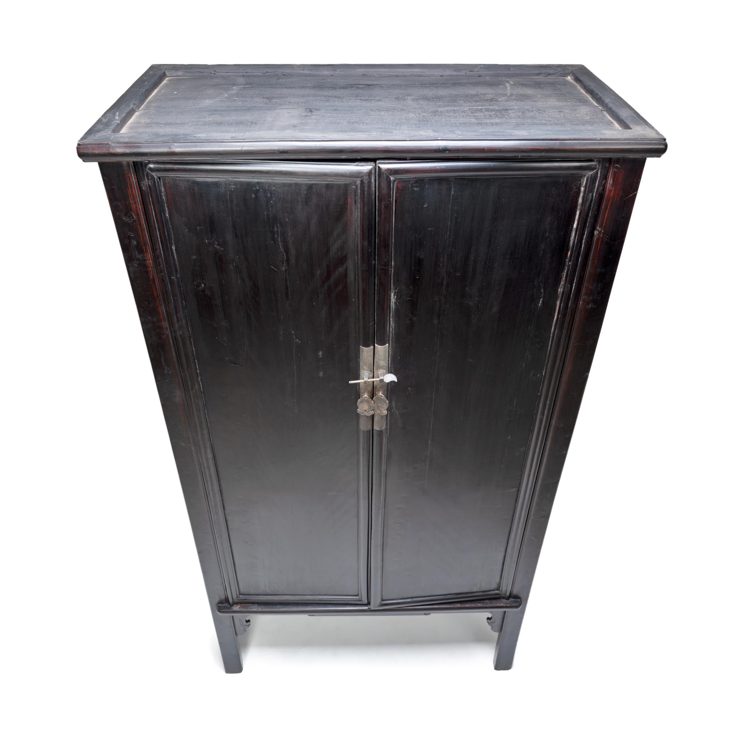 19th Century Chinese Black Lacquer Scholar's Cabinet, c. 1850