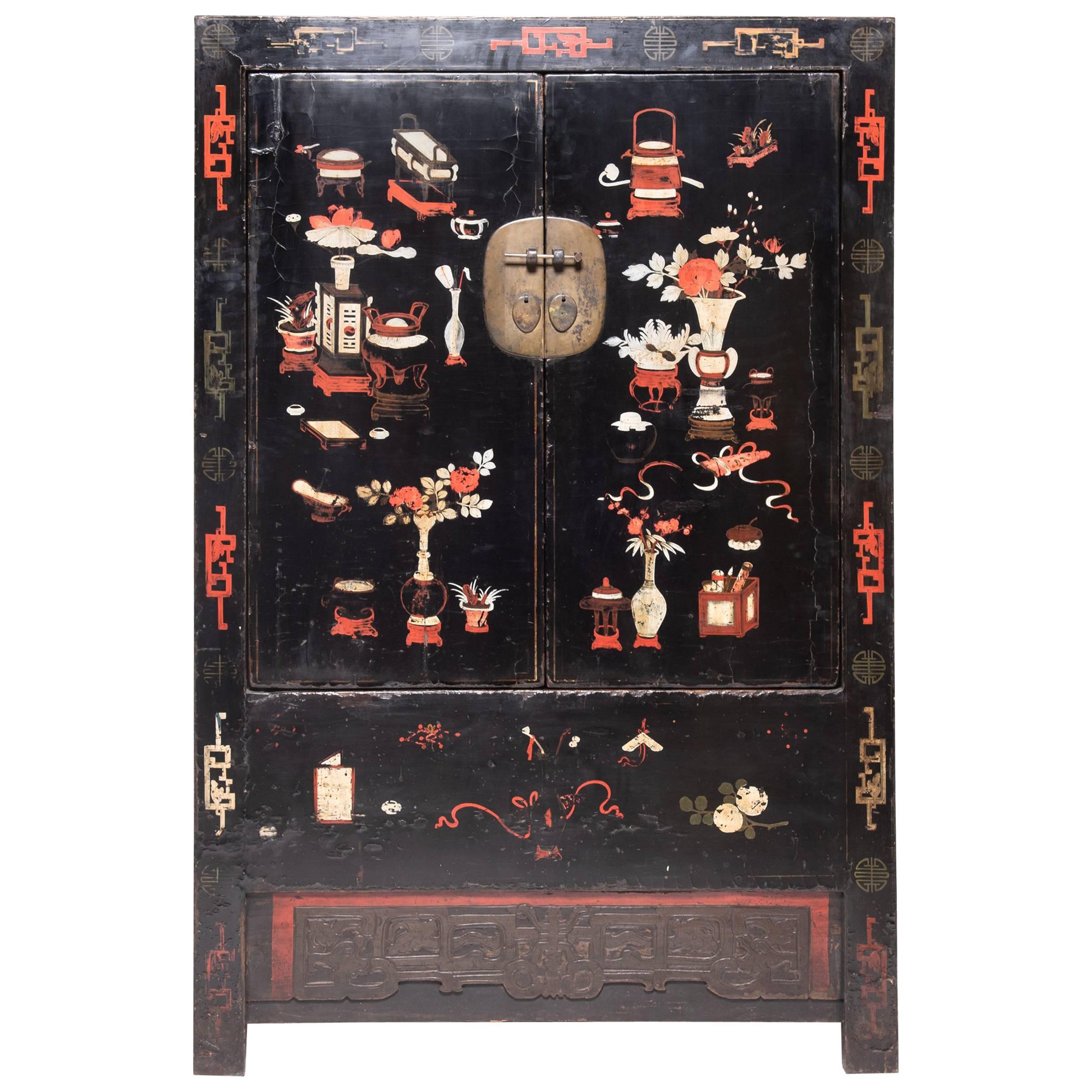 Chinese Painted Scholars' Cabinet, c. 1850