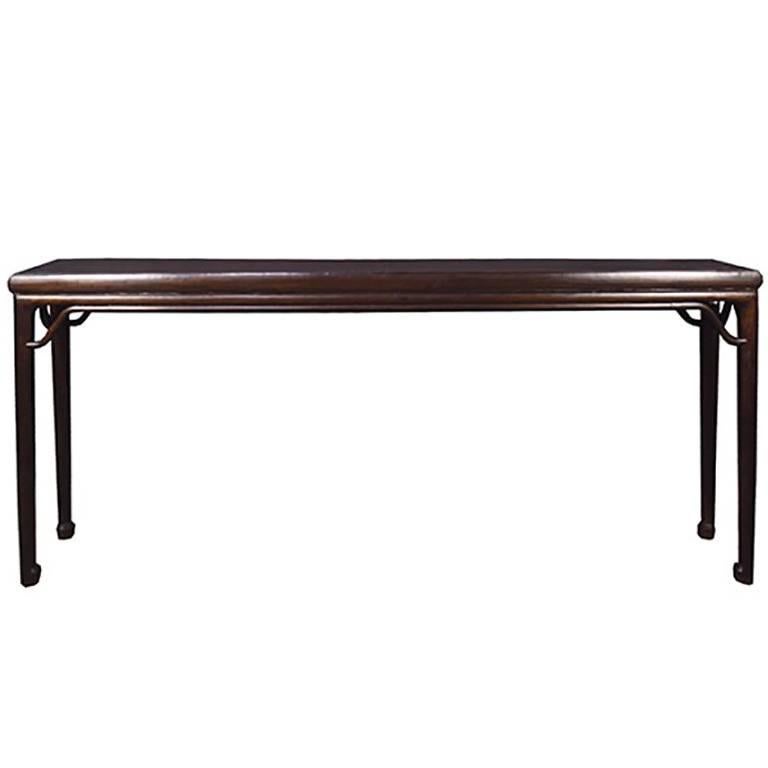 19th Century Chinese Shallow Altar Table with Hoof Feet