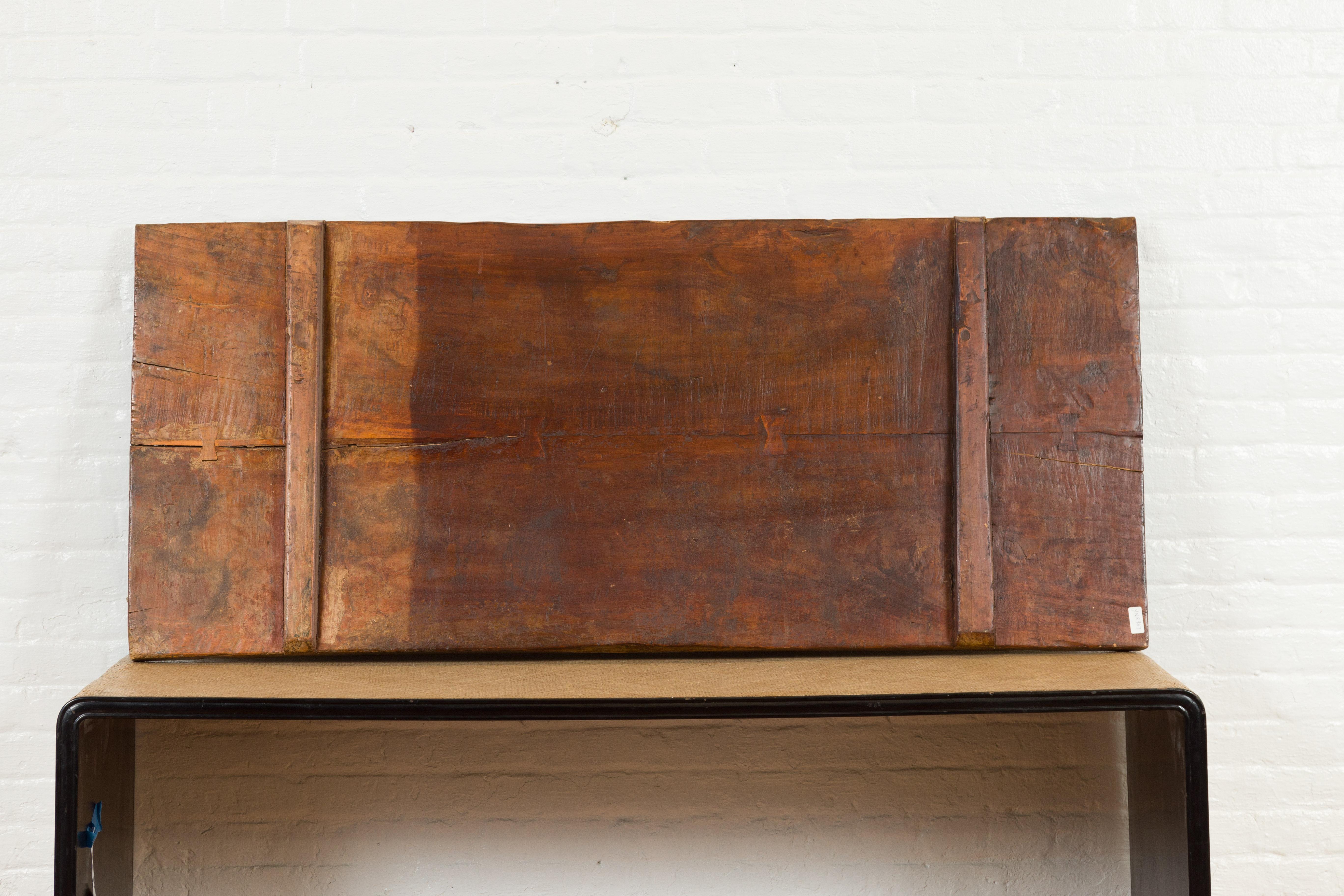 19th Century Qing Dynasty Shop Sign Panel with Calligraphy and Distressed Patina For Sale 4
