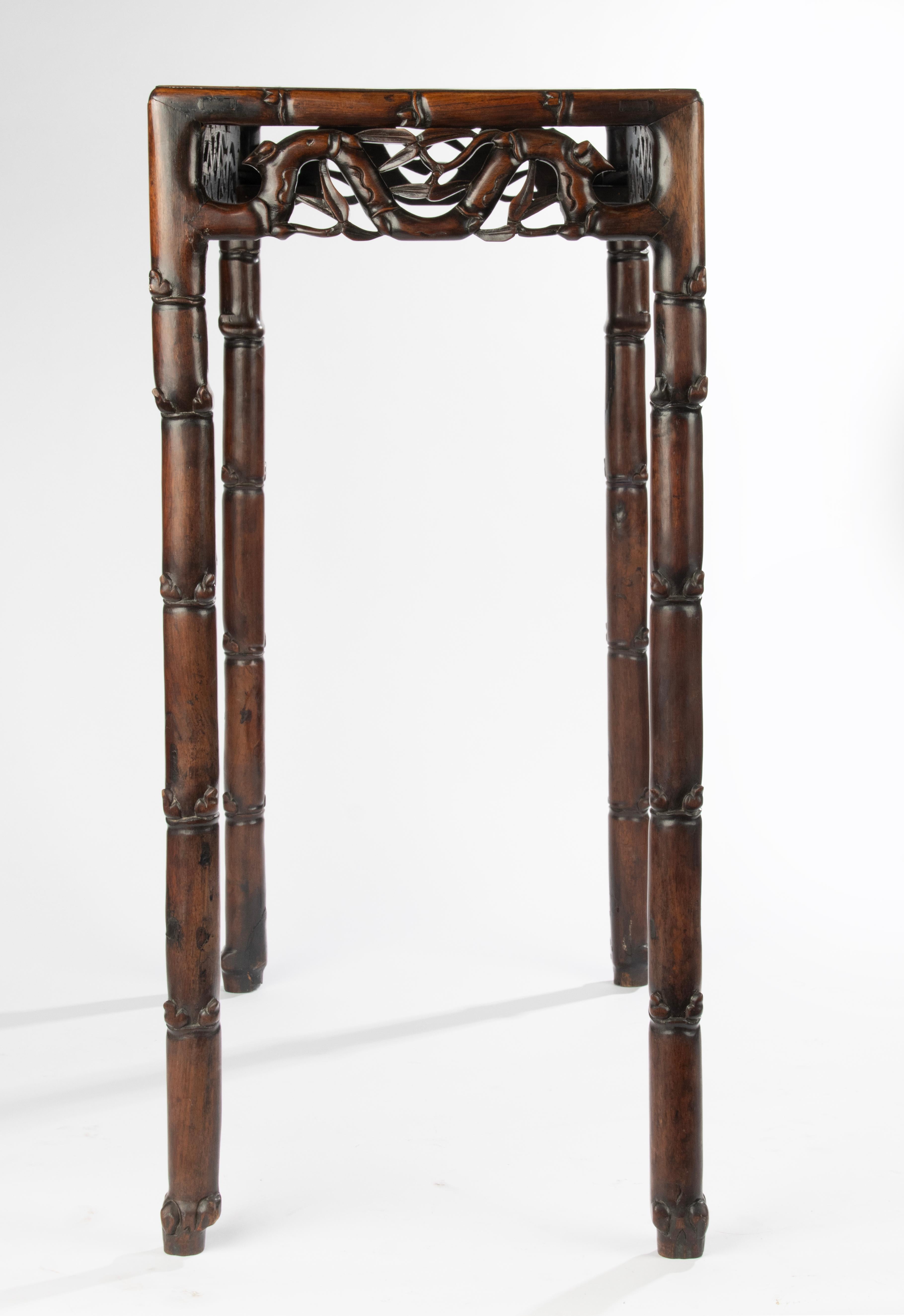 19th Century Chinese Side Table - Carved Hongmu For Sale 5