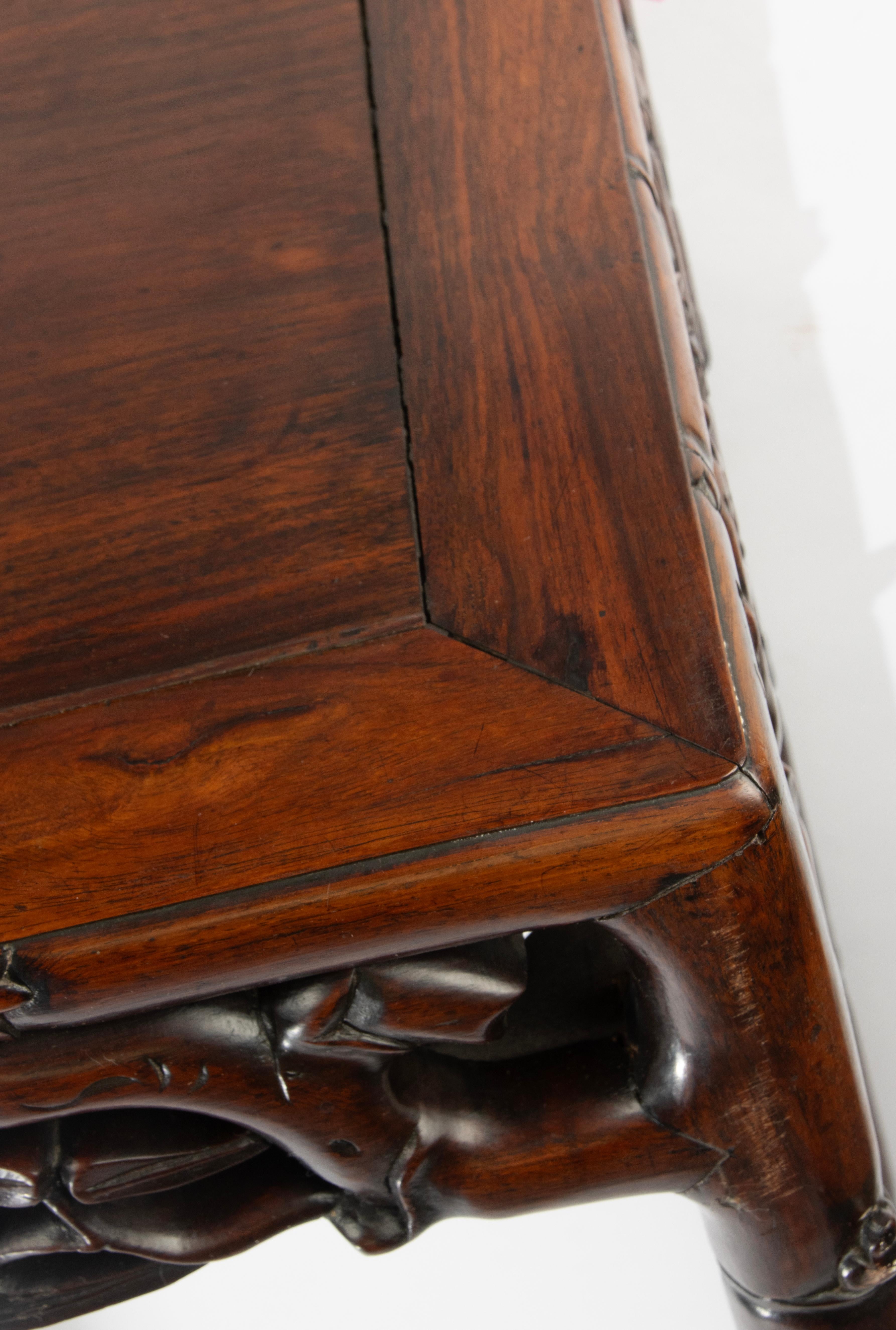 19th Century Chinese Side Table - Carved Hongmu For Sale 6