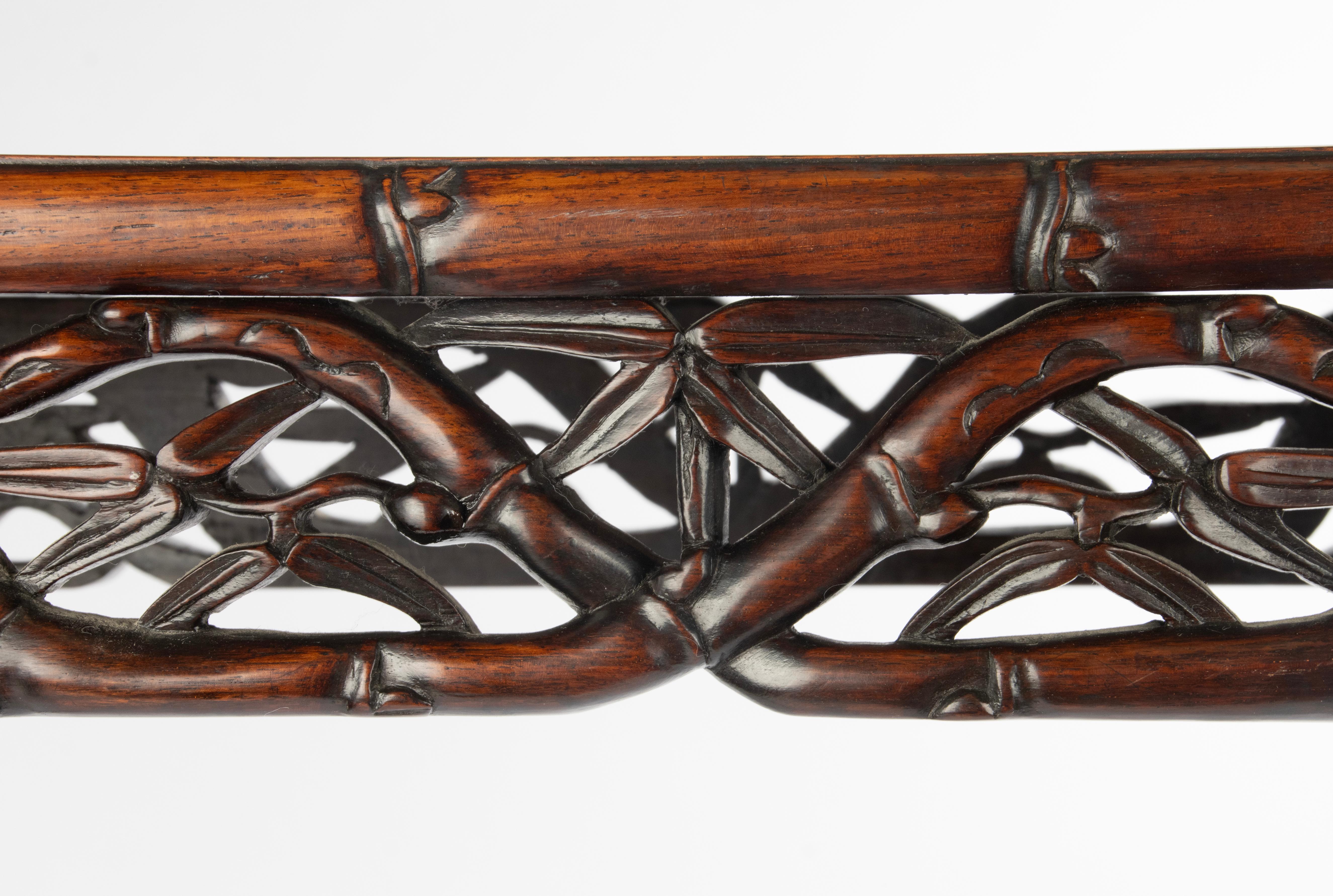 19th Century Chinese Side Table - Carved Hongmu For Sale 9
