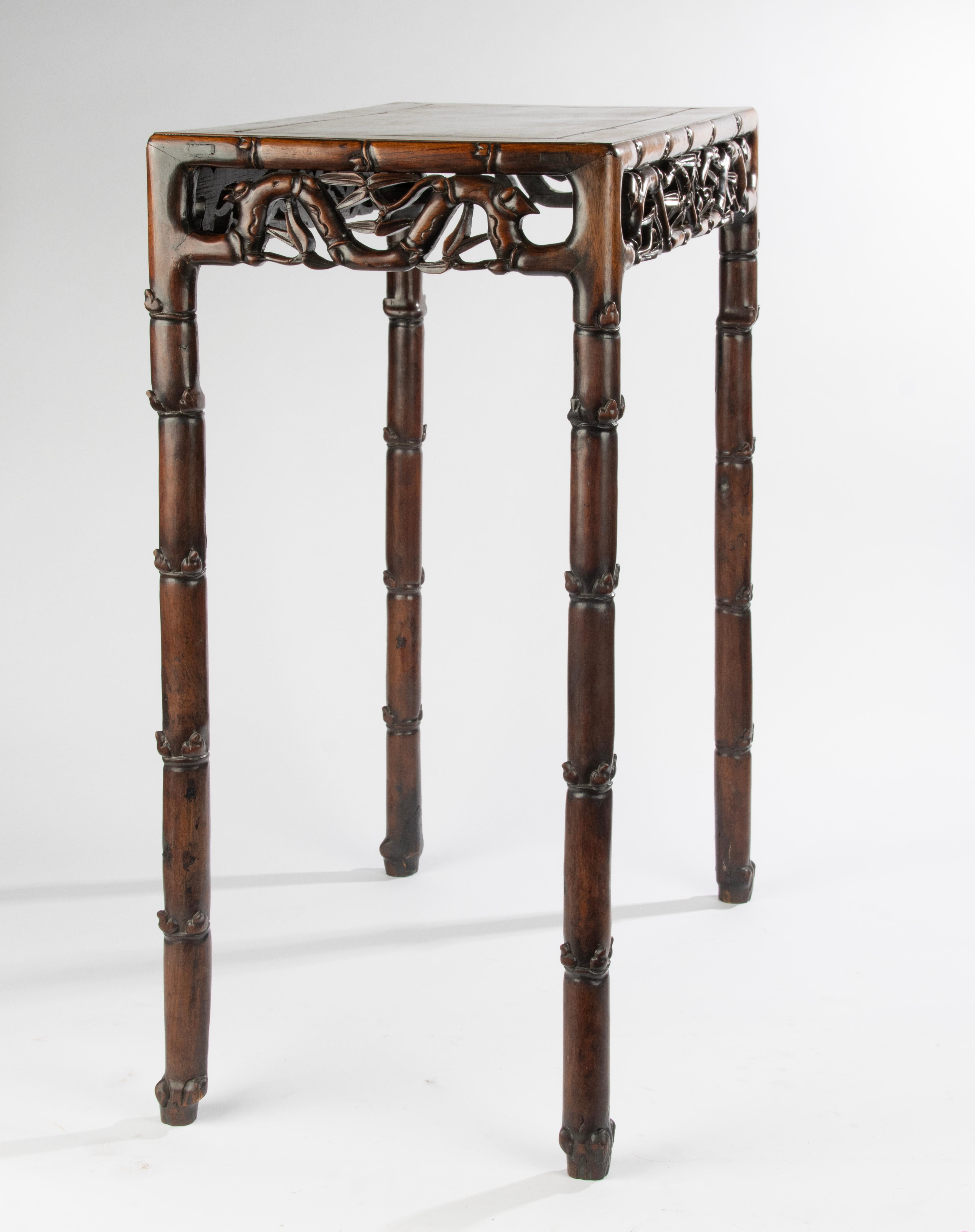 19th Century Chinese Side Table - Carved Hongmu For Sale 10