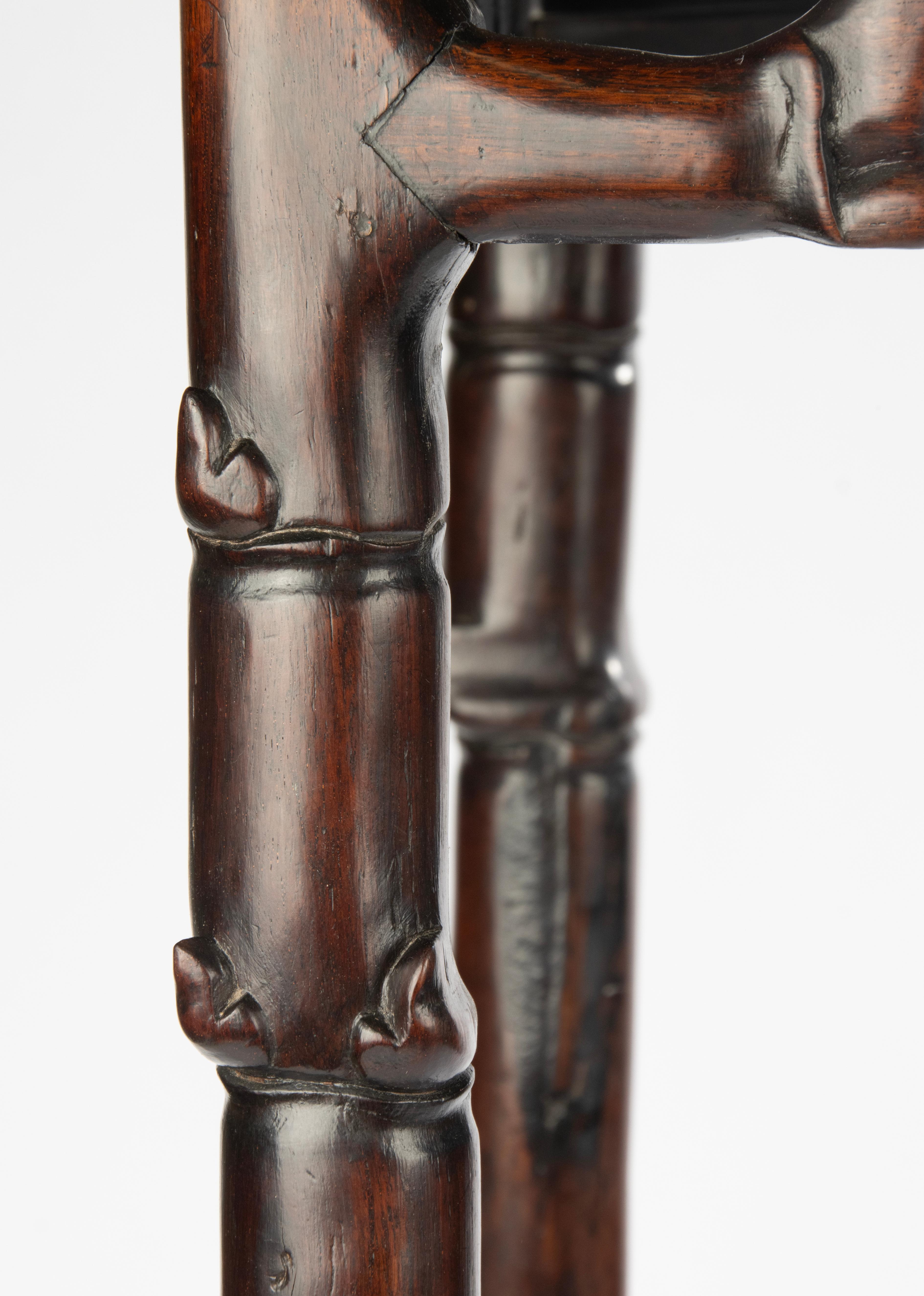 Wood 19th Century Chinese Side Table - Carved Hongmu For Sale