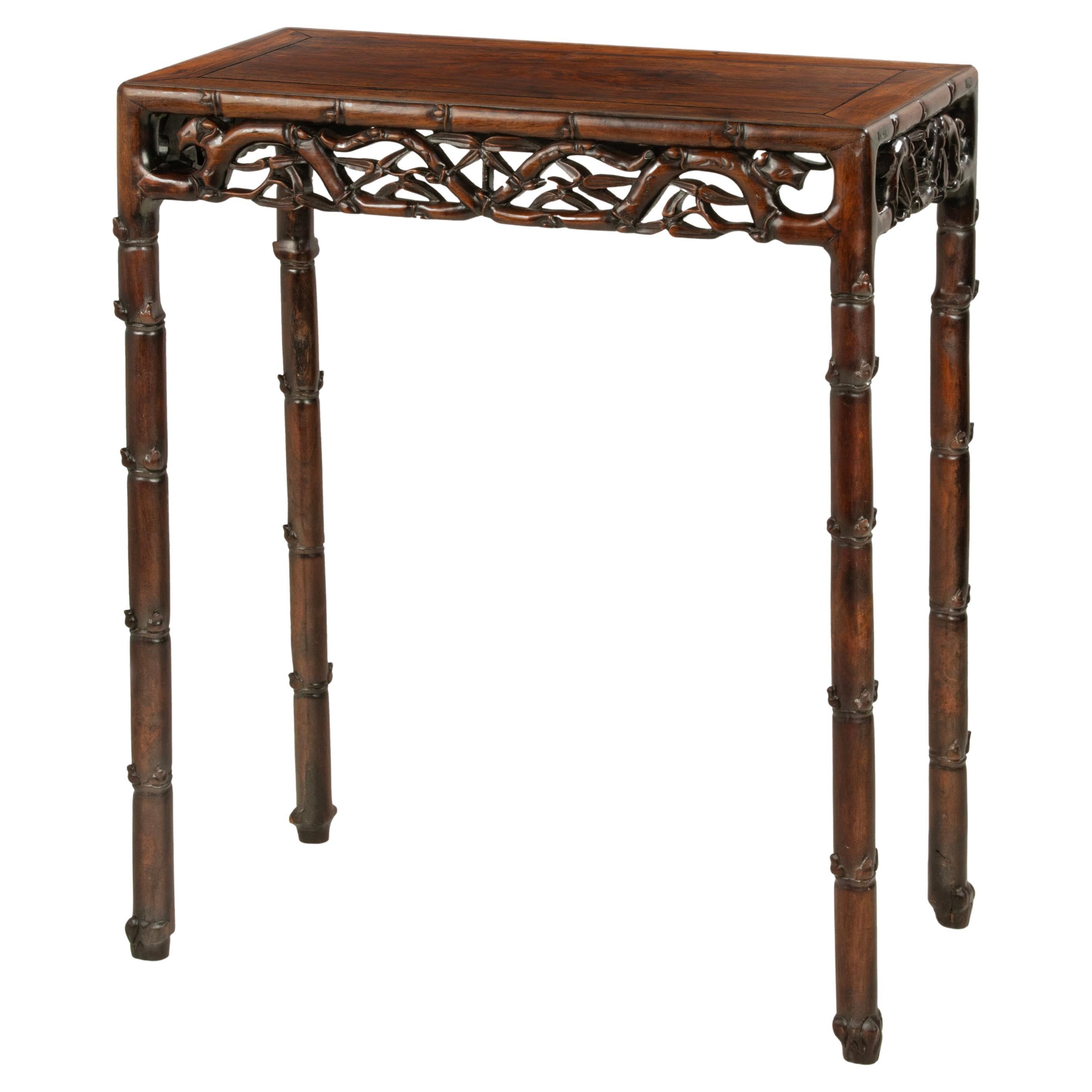 19th Century Chinese Side Table - Carved Hongmu