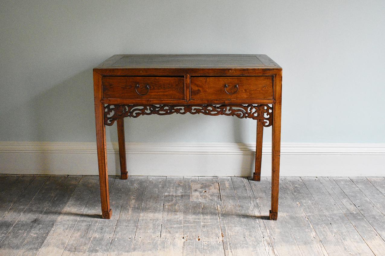 Hand-Carved 19th Century Chinese Side Table For Sale