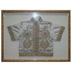 Antique 19th Century Chinese Silk Embroidered Ceremonial Jacket in Display Picture Frame