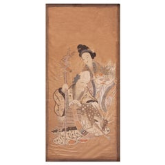 19th Century Chinese Silk Embroidery ( 3' 3" x  6' 10" - 99 x 209 )