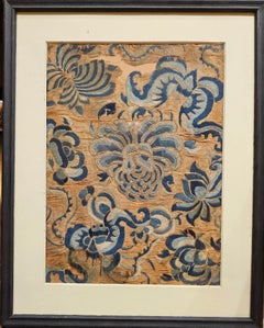 19th Century Qing Dynasty Chinese Silk Hand Embroidery Framed Panel