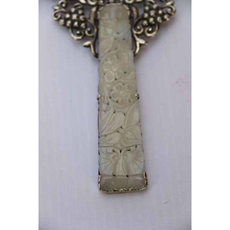 19th Century Chinese Silver and Jade Magnifying Glass, circa 1880 For Sale 4