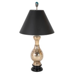 19th Century Chinese Silver Inlaid Bronze Table Lamp
