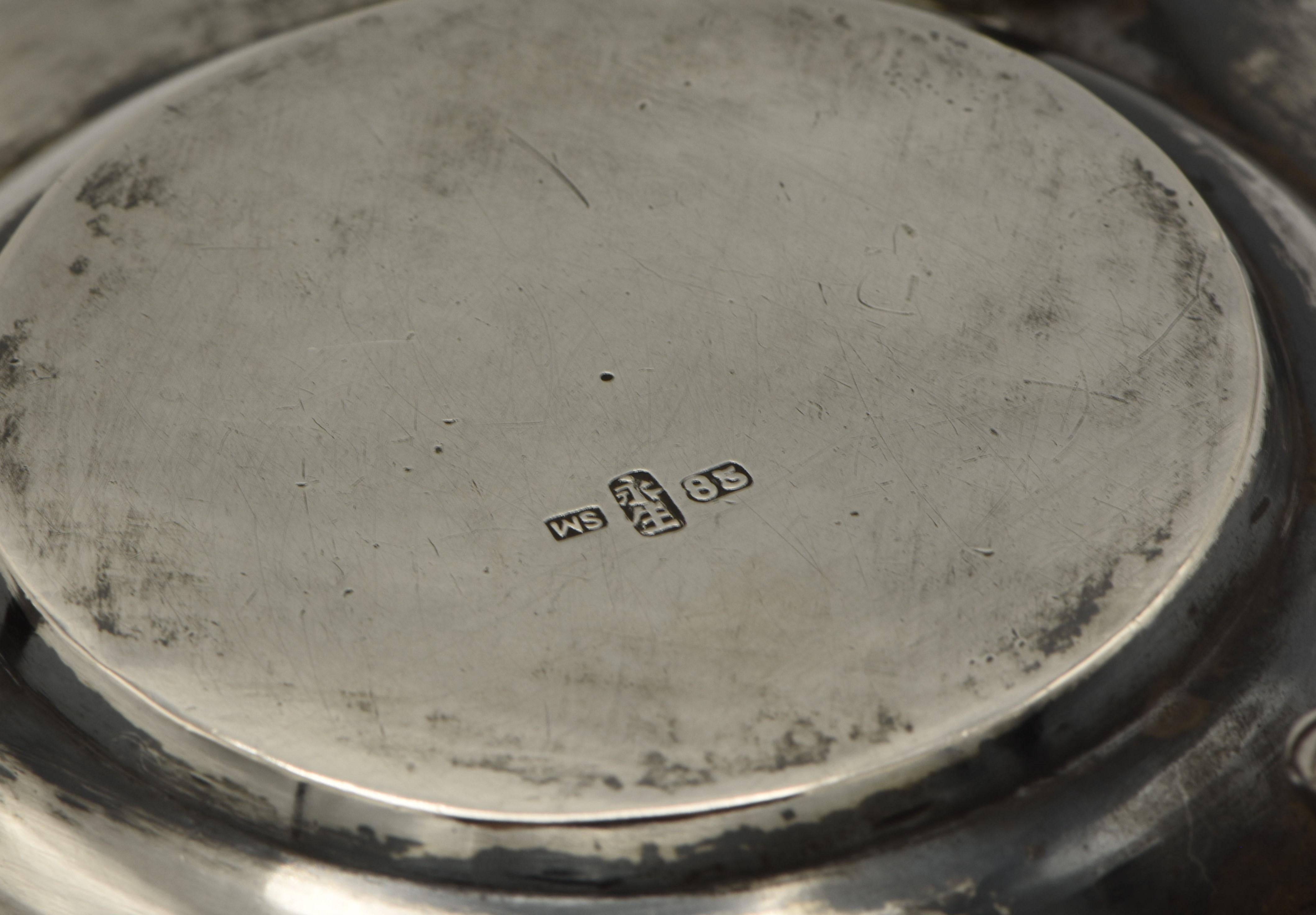 Engraved 19th Century Chinese Silver Kiddush Goblet with a Saucer For Sale