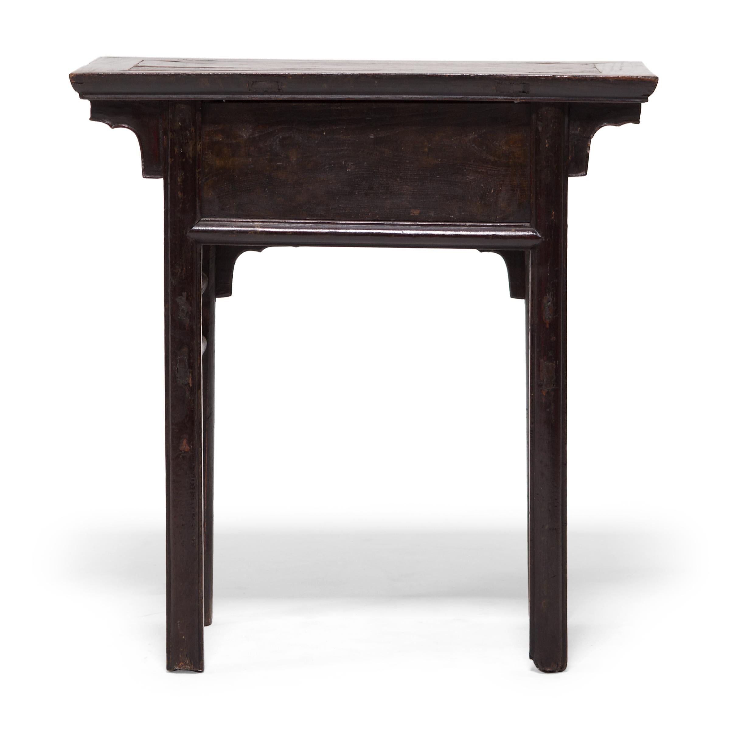 Lacquered 19th Century Chinese Single Drawer Console Table