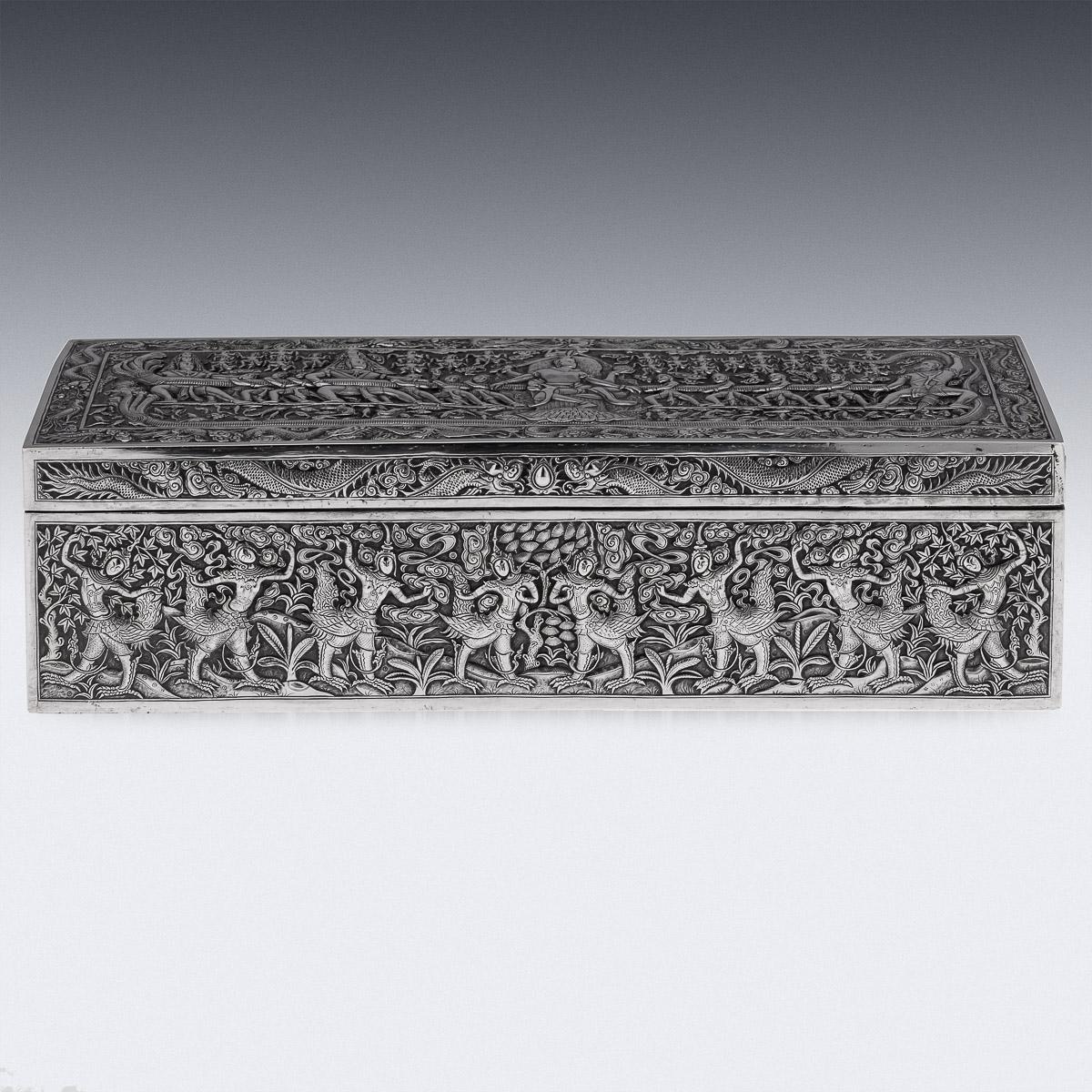 19th Century Chinese Solid Silver Casket, Bao Xing, c.1890 In Good Condition In Royal Tunbridge Wells, Kent